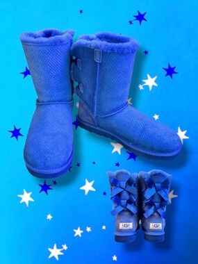 🆕💕UGG Bailey Bow Short Boots • 8" Shaft • Vibrant Blue • 7 US / 38 EU